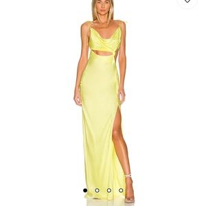 For Love & Lemons Kyra Cut Out Yellow Maxi